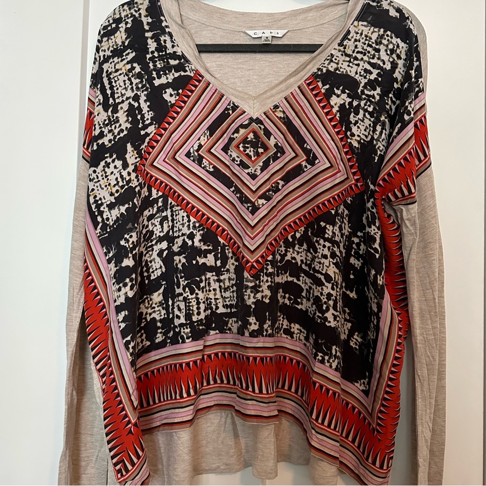Cabi V Neck Patterned Top